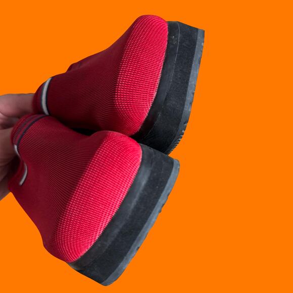 90's vintage red platform mules chunky clogs US Size 7 Tommy Hilfiger - Picture 4 of 8